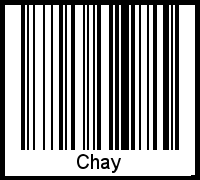 Der Voname Chay als Barcode und QR-Code