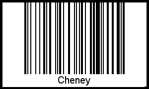 Der Voname Cheney als Barcode und QR-Code