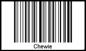 Chewie als Barcode und QR-Code