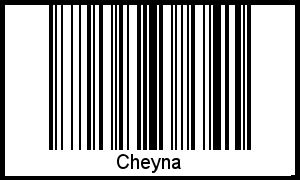 Cheyna als Barcode und QR-Code