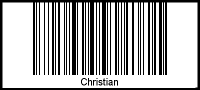 Der Voname Christian als Barcode und QR-Code