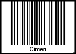 Der Voname Cimen als Barcode und QR-Code