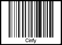 Der Voname Cinfy als Barcode und QR-Code