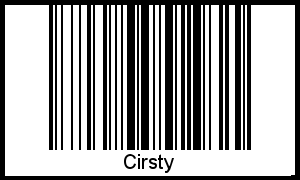 Barcode des Vornamen Cirsty