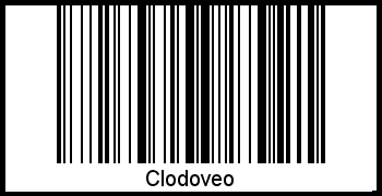 Der Voname Clodoveo als Barcode und QR-Code