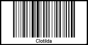 Der Voname Clotilda als Barcode und QR-Code