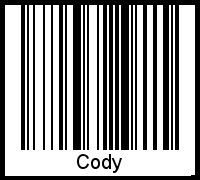 Barcode des Vornamen Cody