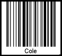 Barcode des Vornamen Cole