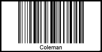Barcode des Vornamen Coleman