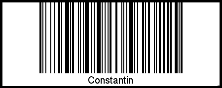 Der Voname Constantin als Barcode und QR-Code