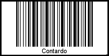 Der Voname Contardo als Barcode und QR-Code