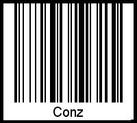 Der Voname Conz als Barcode und QR-Code