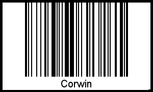 Der Voname Corwin als Barcode und QR-Code