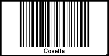 Der Voname Cosetta als Barcode und QR-Code