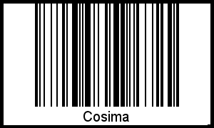 Der Voname Cosima als Barcode und QR-Code