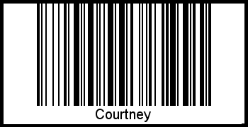 Der Voname Courtney als Barcode und QR-Code