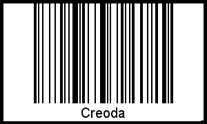 Der Voname Creoda als Barcode und QR-Code