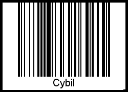 Barcode des Vornamen Cybil