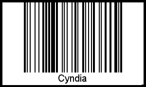 Barcode des Vornamen Cyndia