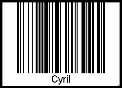 Der Voname Cyril als Barcode und QR-Code