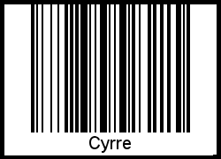 Cyrre als Barcode und QR-Code