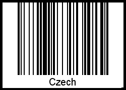 Czech als Barcode und QR-Code