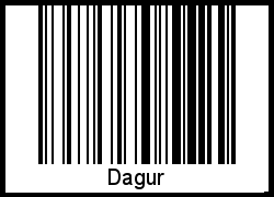 Der Voname Dagur als Barcode und QR-Code