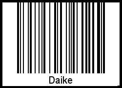 Barcode des Vornamen Daike