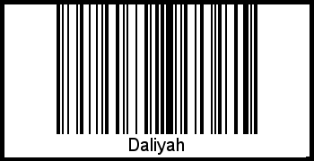 Der Voname Daliyah als Barcode und QR-Code