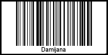 Der Voname Damijana als Barcode und QR-Code
