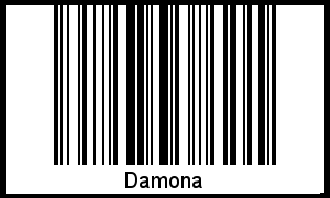 Damona als Barcode und QR-Code