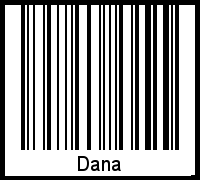 Dana als Barcode und QR-Code