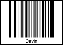 Der Voname Davin als Barcode und QR-Code