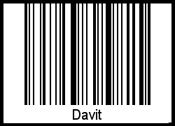 Der Voname Davit als Barcode und QR-Code