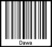 Barcode des Vornamen Dawa