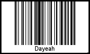 Barcode des Vornamen Dayeah