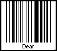 Barcode des Vornamen Dear