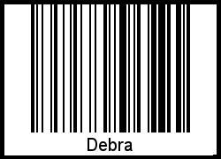 Der Voname Debra als Barcode und QR-Code