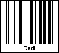 Barcode des Vornamen Dedi