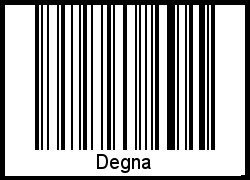 Degna als Barcode und QR-Code