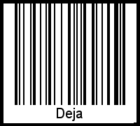 Der Voname Deja als Barcode und QR-Code