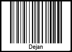 Der Voname Dejan als Barcode und QR-Code
