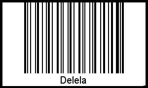 Der Voname Delela als Barcode und QR-Code