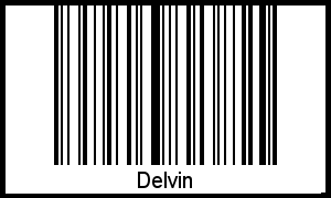 Der Voname Delvin als Barcode und QR-Code