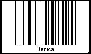 Der Voname Denica als Barcode und QR-Code