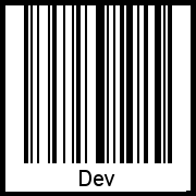 Barcode des Vornamen Dev