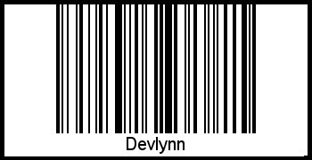 Der Voname Devlynn als Barcode und QR-Code