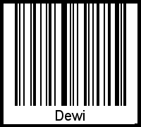 Dewi als Barcode und QR-Code