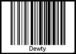Barcode des Vornamen Dewty