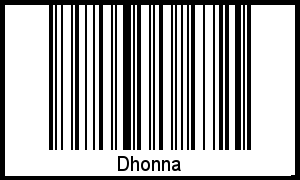 Der Voname Dhonna als Barcode und QR-Code